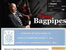 Tablet Screenshot of beggbagpipes.com